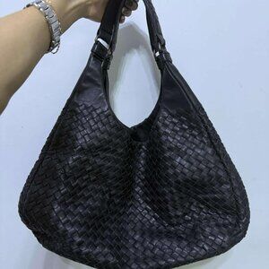 Bottega Veneta Intrecciato Black Shoulder Bag